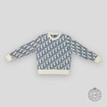 Dior Oblique Knit Sweater in White/Purple