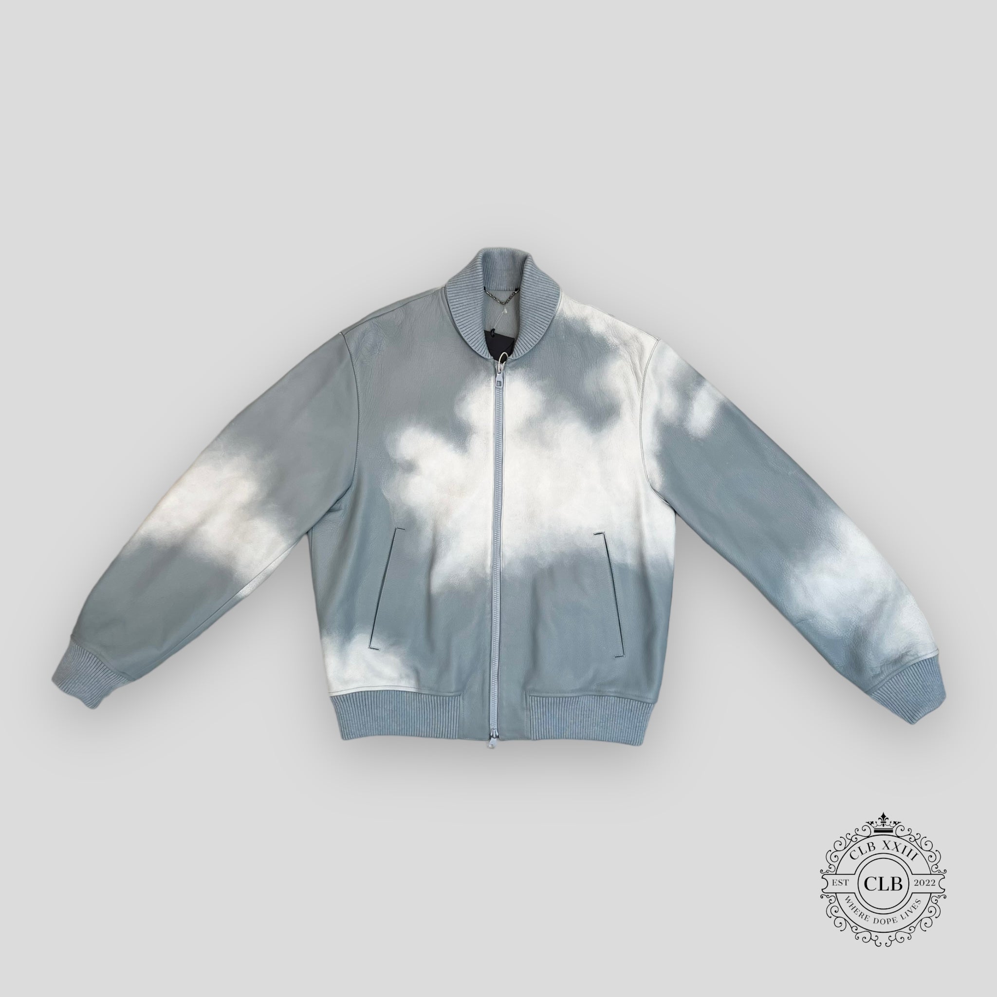 LOUIS VUITTON CLOUD LEATHER BOMBER JACKET - BLUE