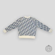 Dior Oblique Knit Sweater in White/Purple