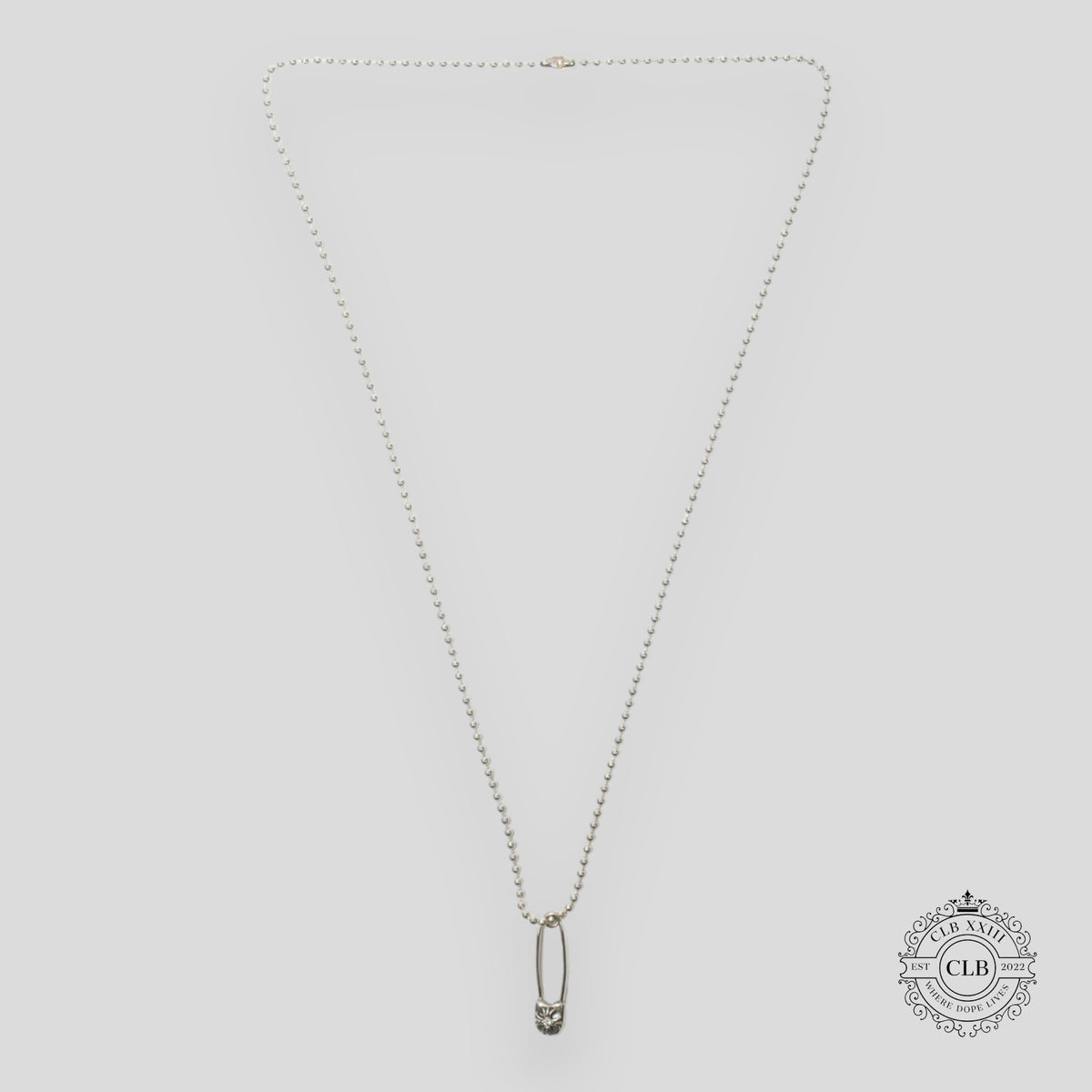 CHROME HEARTS DIAMOND EMBELLISHED PAPER CLIP PENDANT