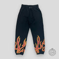 Palm Angels Graffiti Flames Sweatpants in Black