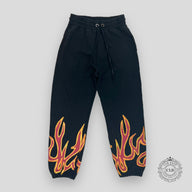 Palm Angels Graffiti Flames Sweatpants in Black