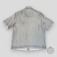 Dior Oblique Silk Button Up Shirt in Light Blue