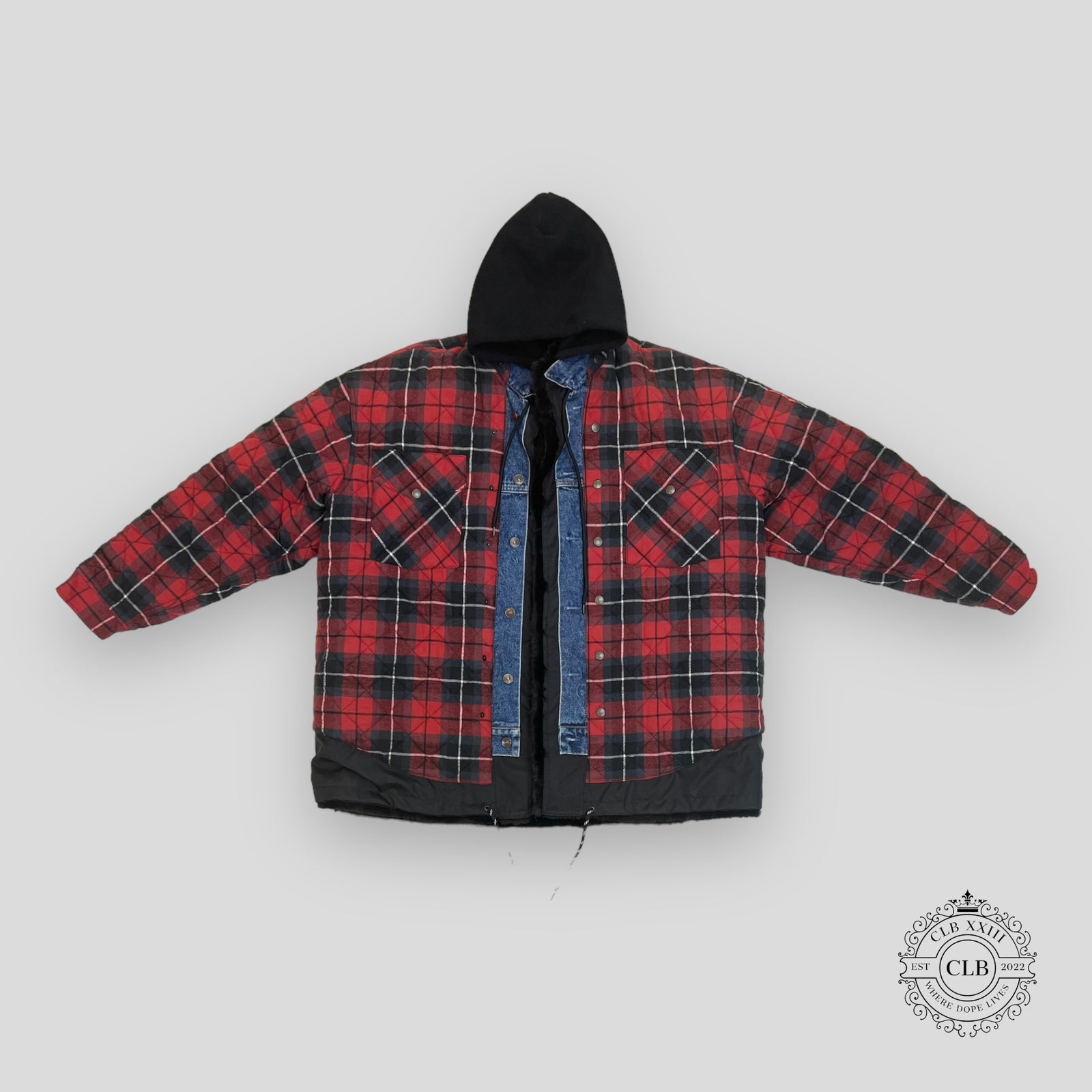 BALENCIAGA AW16 TRIPLE LAYERED JACKET - RED/BLACK