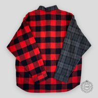 Balenciaga Button Flannel Shirt - Red/Grey