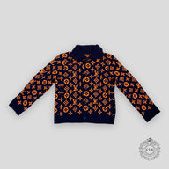 Louis Vuitton Signature Cardigan - Navy/Orange