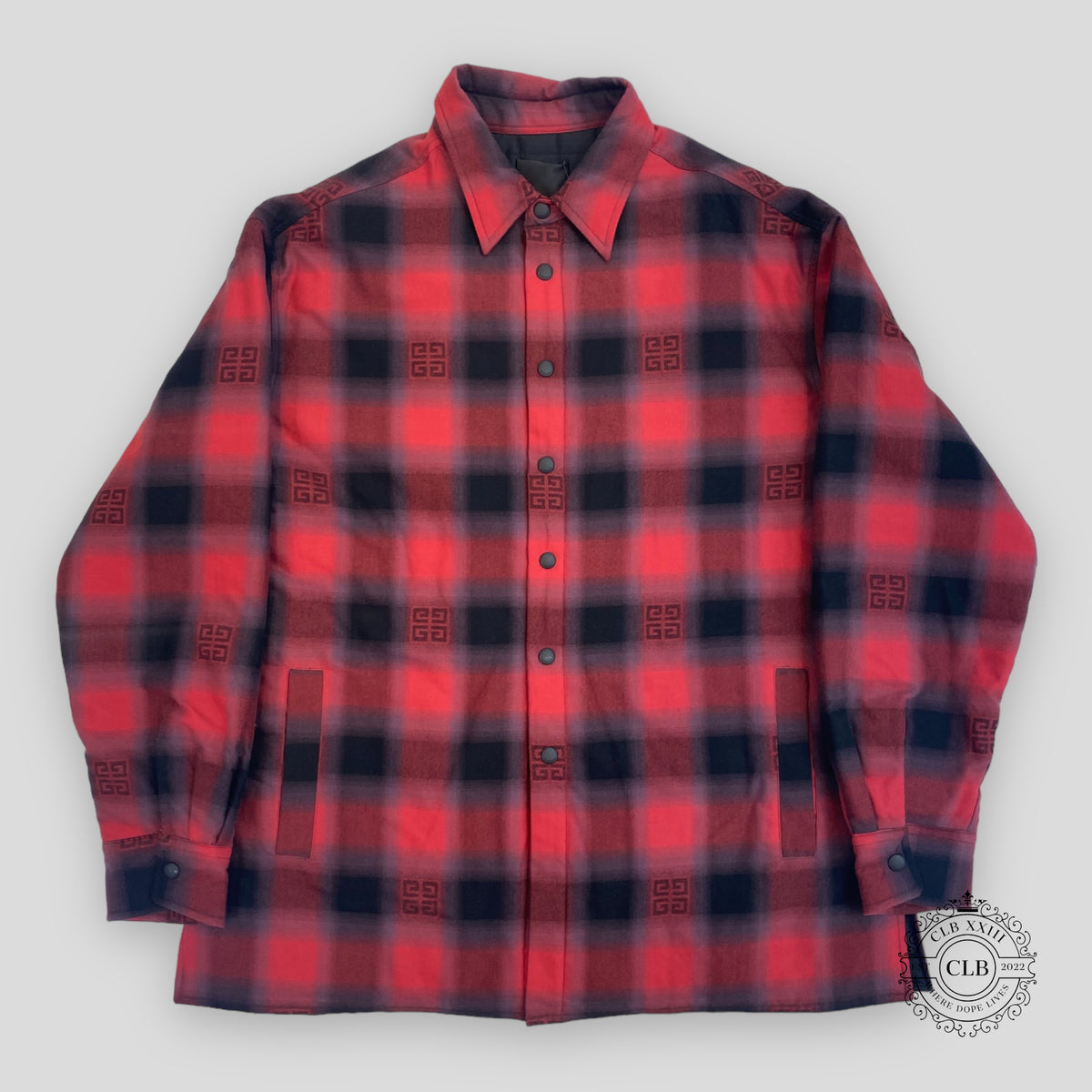 GIVENCHY 4CHECK PRINT PLAID SHIRT - RED/BLACK