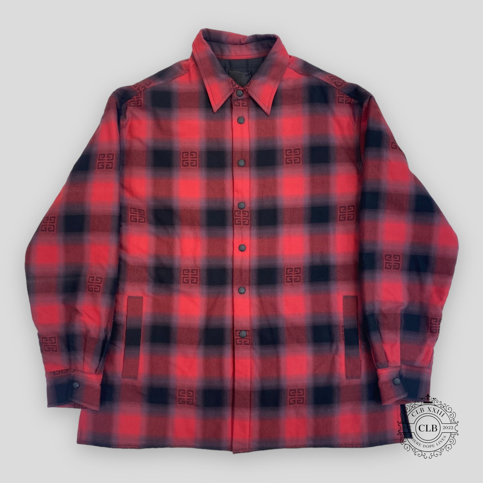 Givenchy 4CHECK Print Plaid Shirt - Red/Black