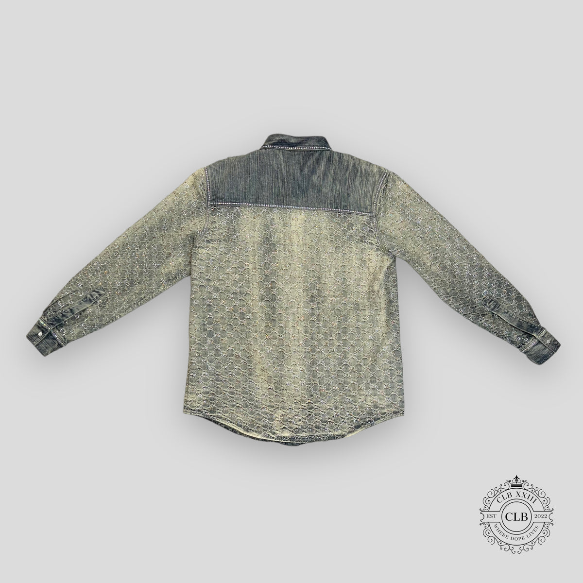 GUCCI GG JACQUARD DENIM JACKET - LIGHT BLUE