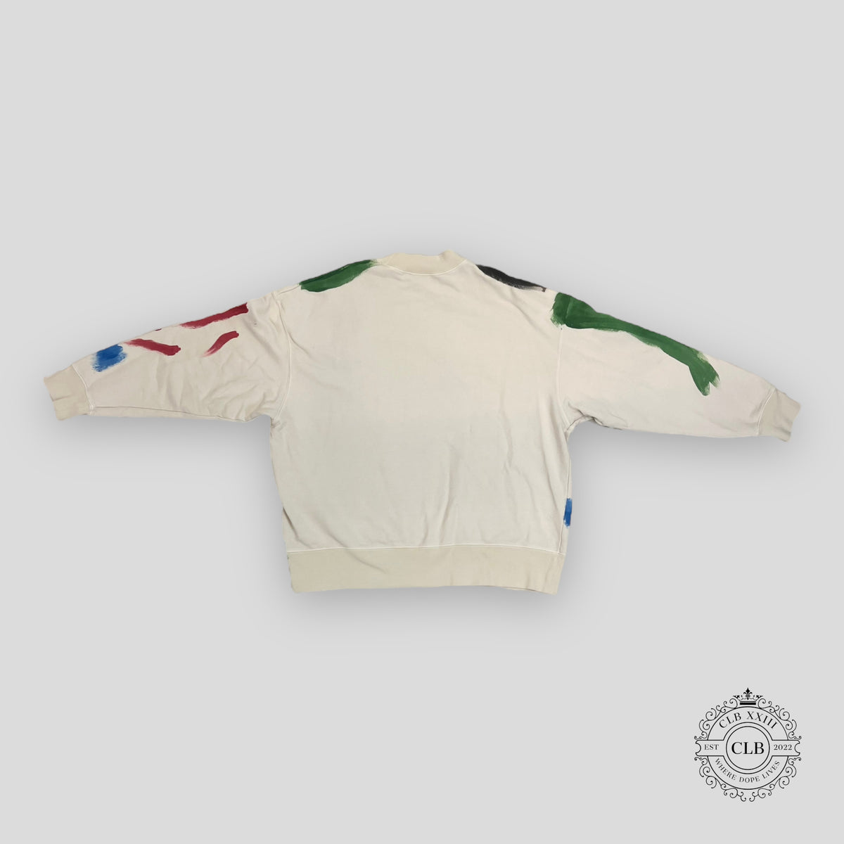 PALM ANGELS BRUSHSTROKES SWEATSHIRT - WHITE