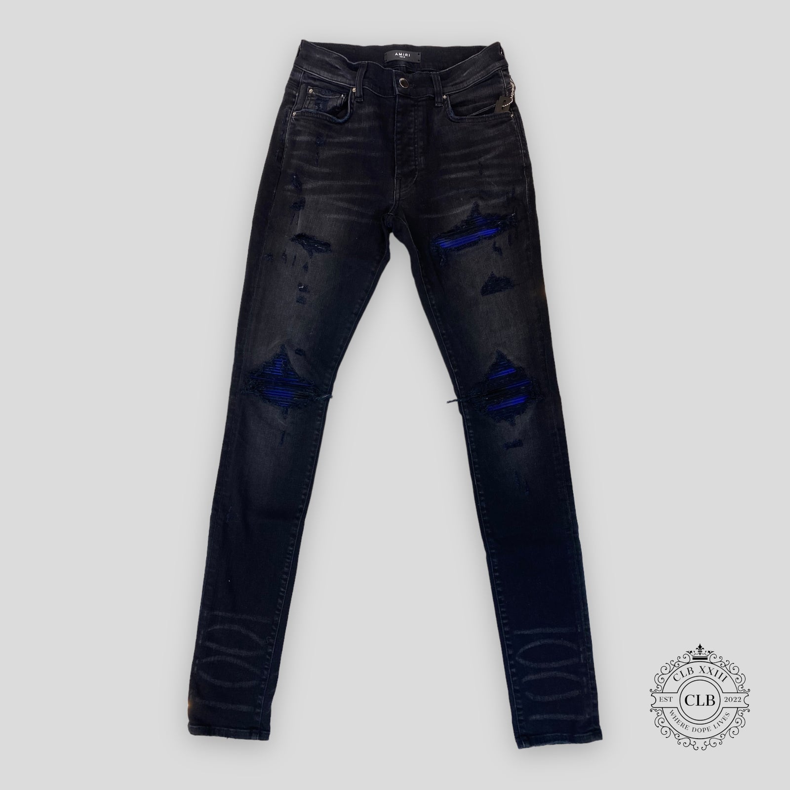 Amiri MX1 Plaid Jeans - Aged Black/Blue