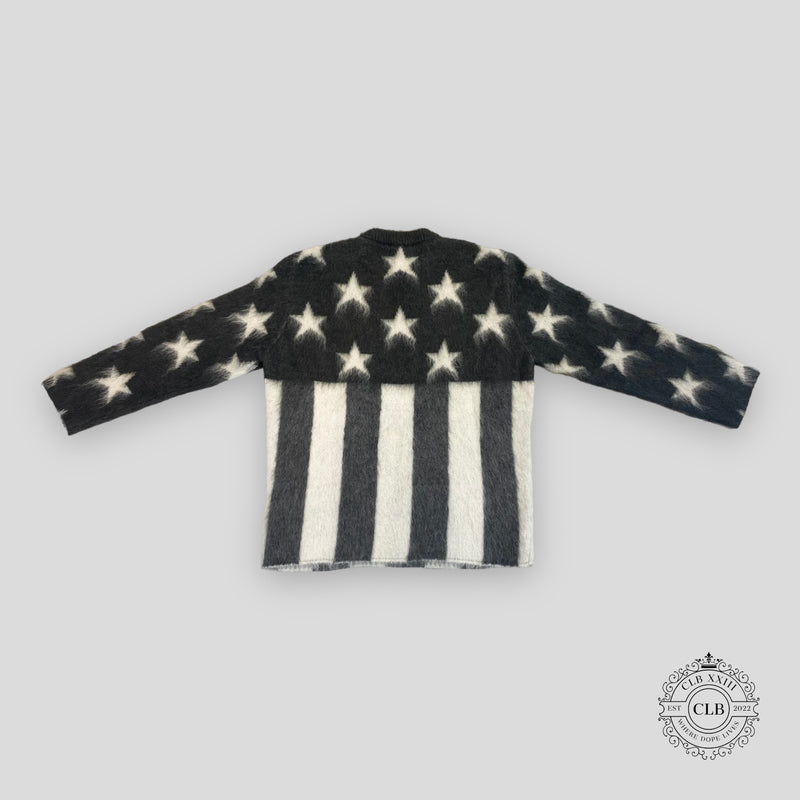 LOUIS VUITTON USA FLAG MOHAIR SWEATER - GREY