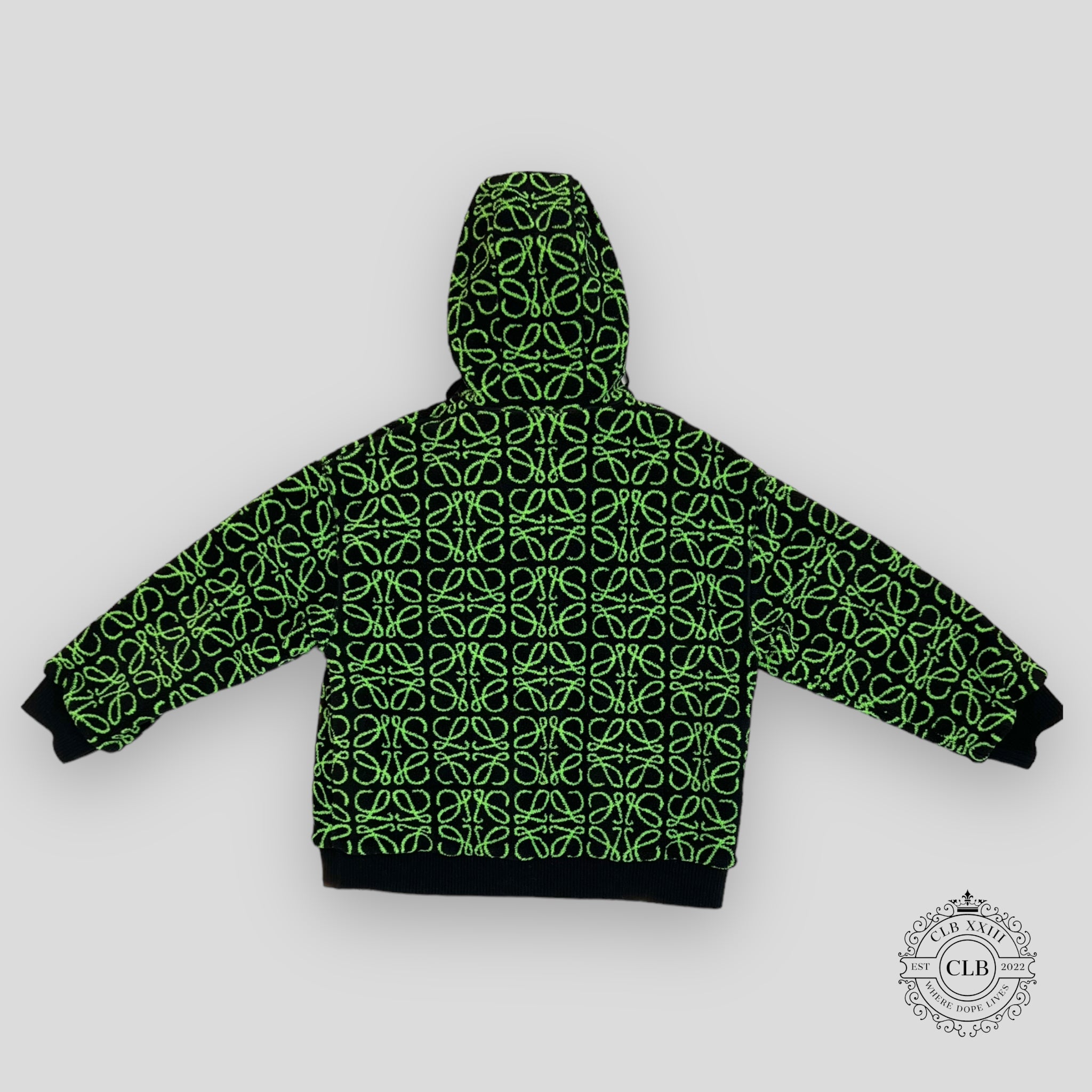 LOEWE ANAGRAM JACQUARD FLEECE - GREEN/BLACK