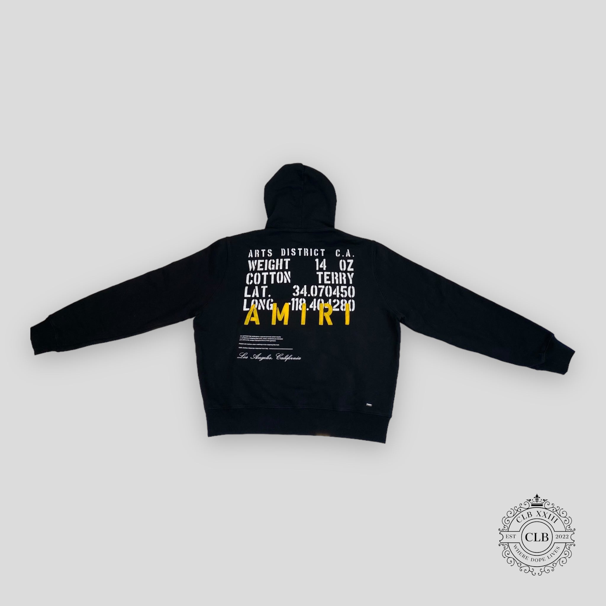 Amiri Military Specs Stencil Hoodie in Black