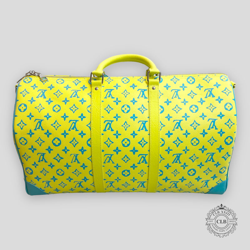 Louis Vuitton Lime Green Monogram Keepall Bandouliere 50