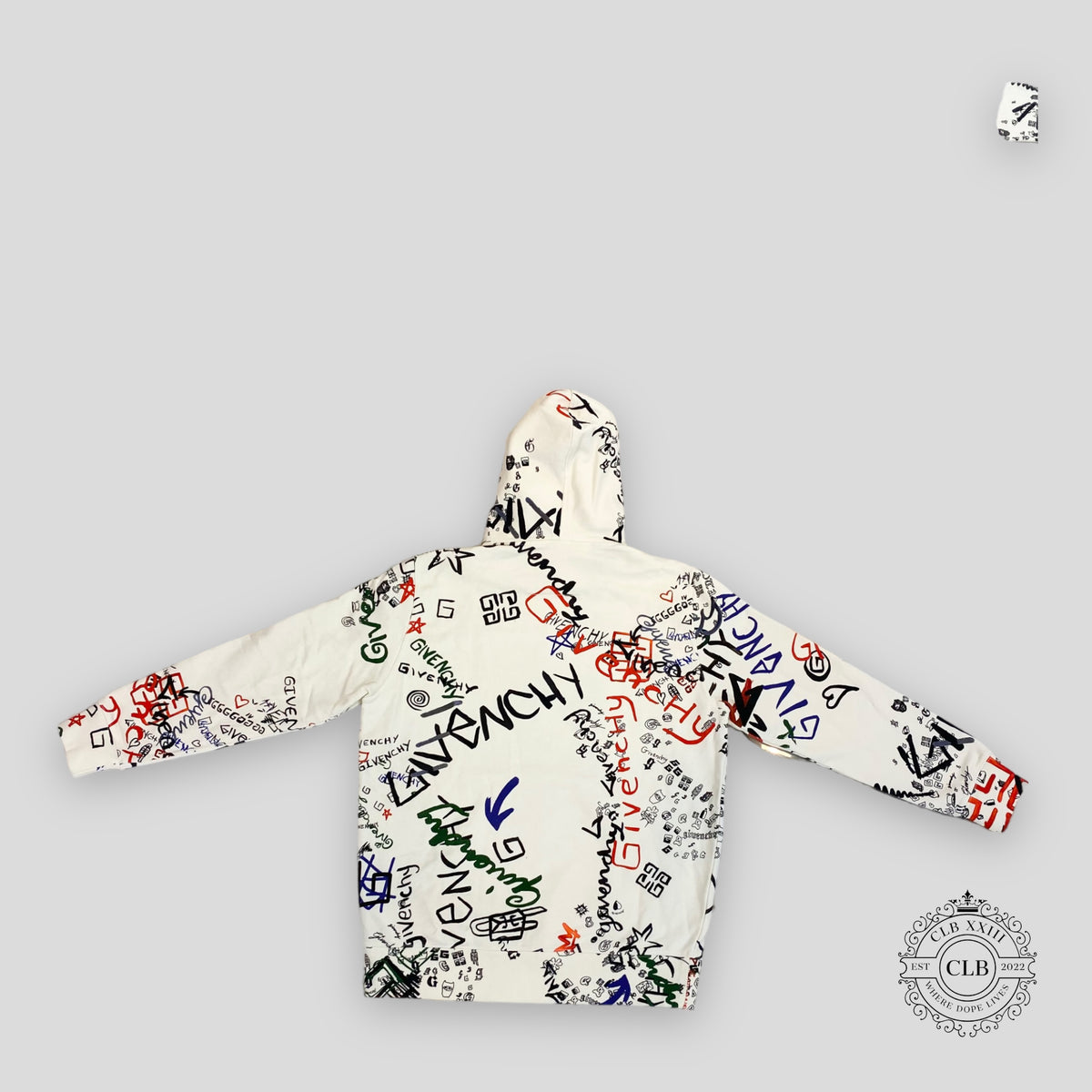 GIVENCHY GRAFFITI HOODIE in OFF-WHITE