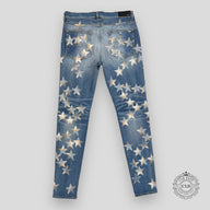 AMIRI PLAID STAR CHEMIST JEANS - 70S INDIGO