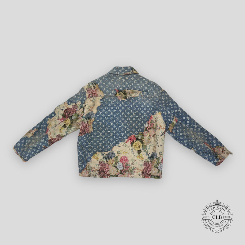 LOUIS VUITTON DESTROYED WORKWEAR DENIM JACKET - BLUE