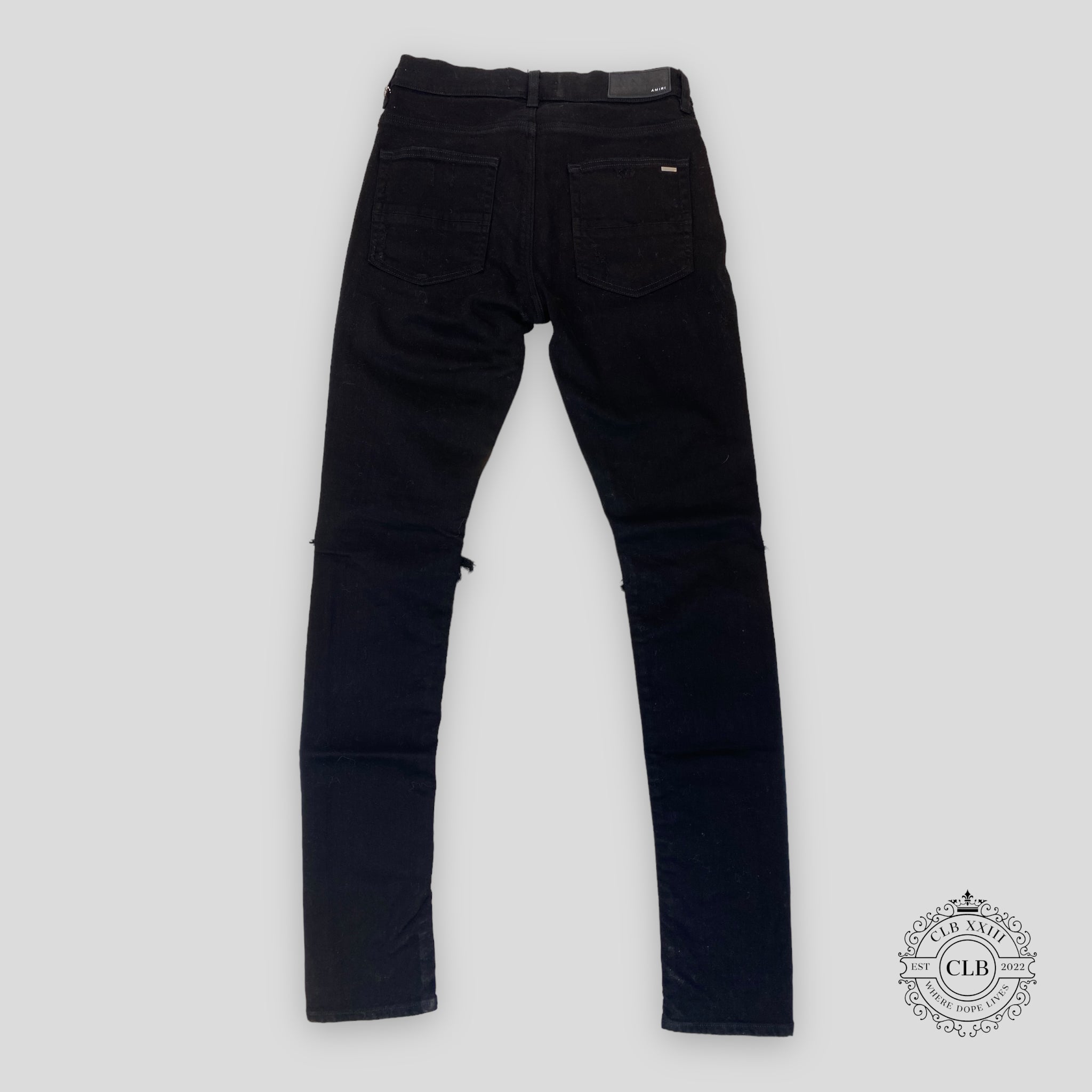 Amiri MX1 Black Bandana Patch Jeans in Black