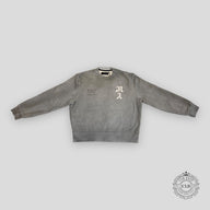 AMIRI WES LANG SOLAR KINGS CREWNECK - HEATHER GREY