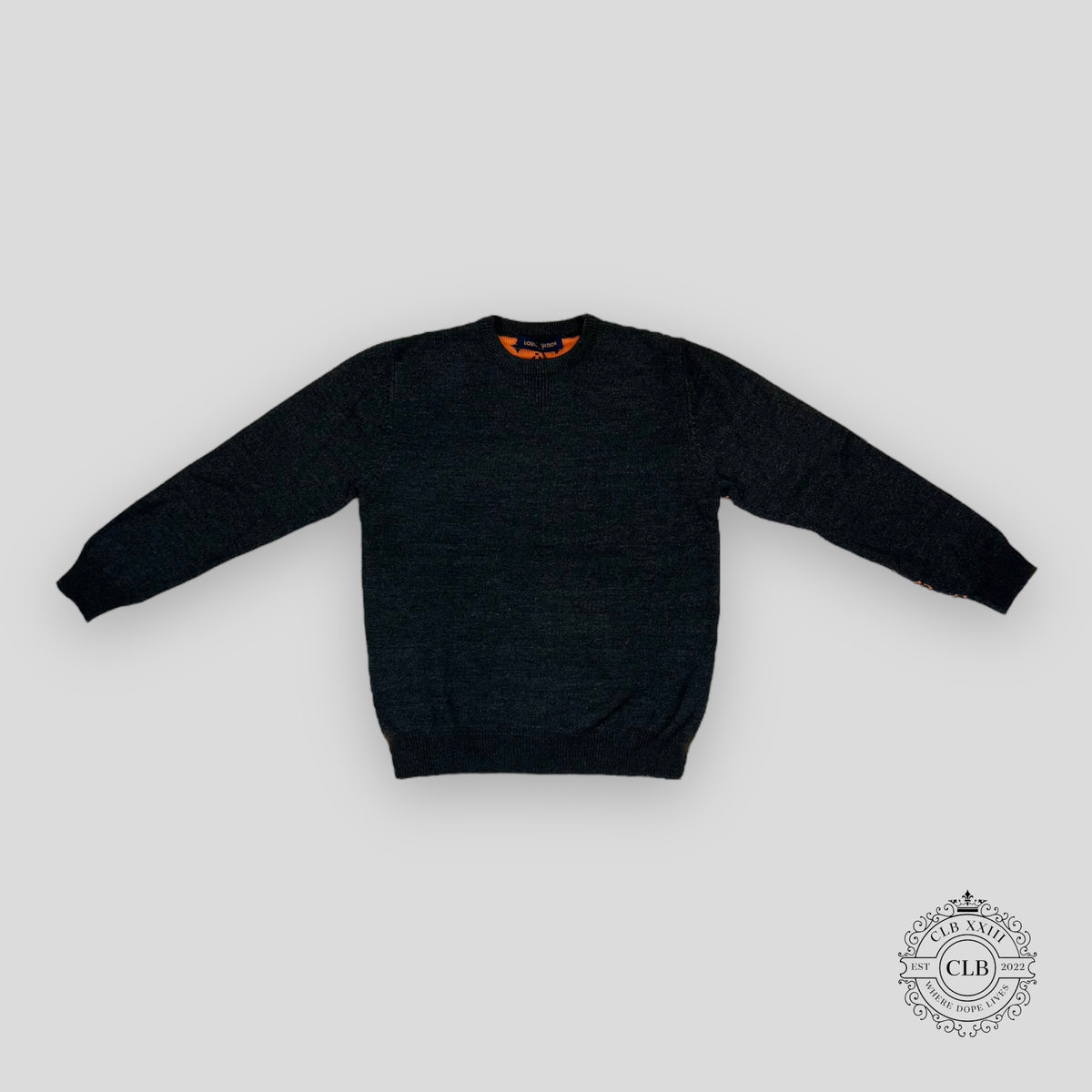 LOUIS VUITTON MONOGRAM KNIT SWEATER - GREY/ORANGE