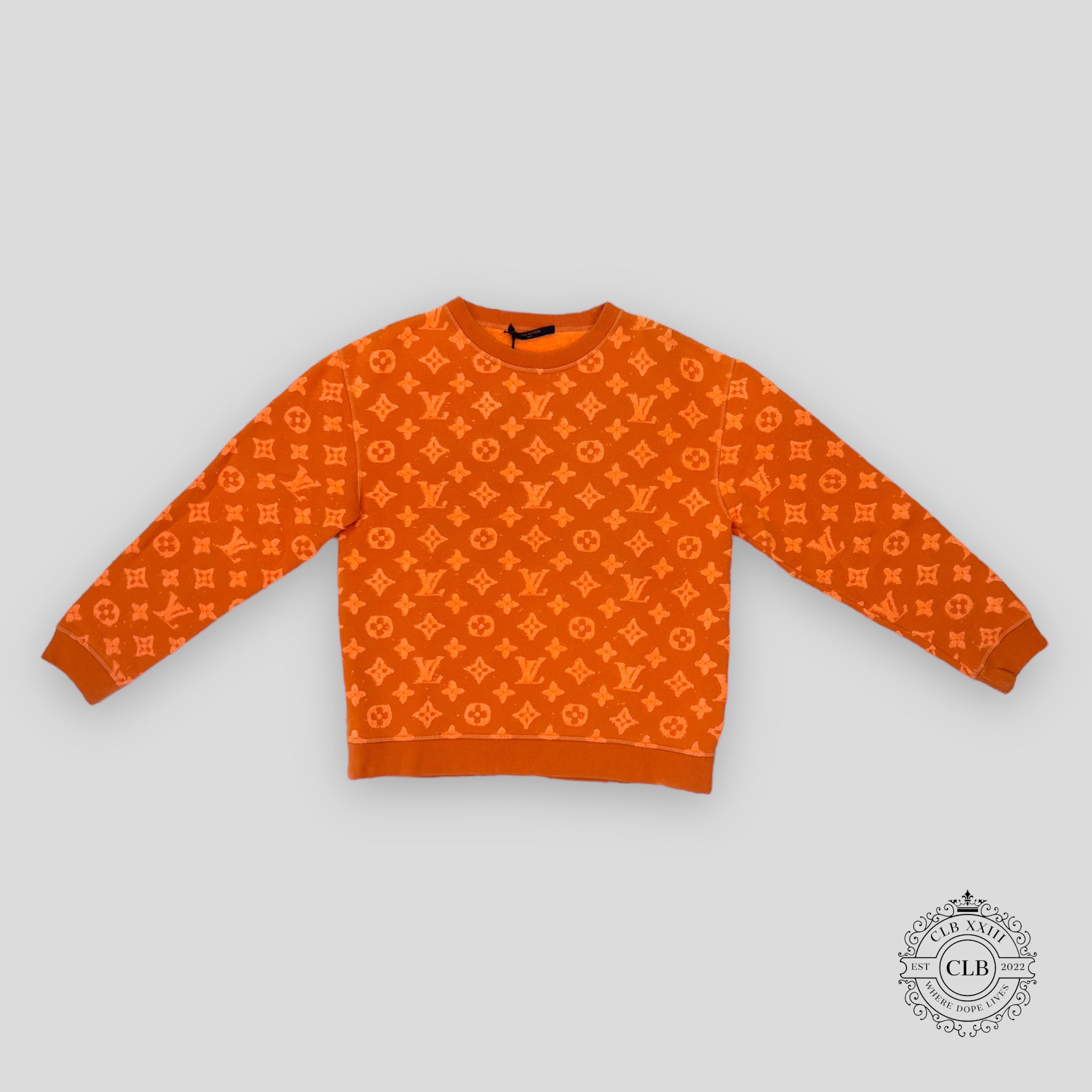 LOUIS VUITTON MONOGRAM CREWNECK SWEATER - ORANGE