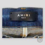 Amiri MX1 Red Bandana Patch Jeans - Deep Classic Indigo