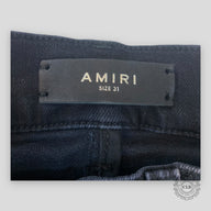 Amiri MX1 Black Bandana Patch Jeans in Aged Black