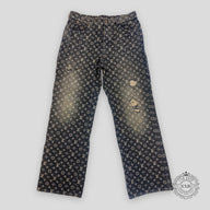 Louis Vuitton Monogram Distressed Baggy Denim Jeans