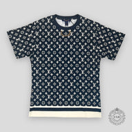 Louis Vuitton Stripe Accent Monogram T-Shirt - Dark Navy