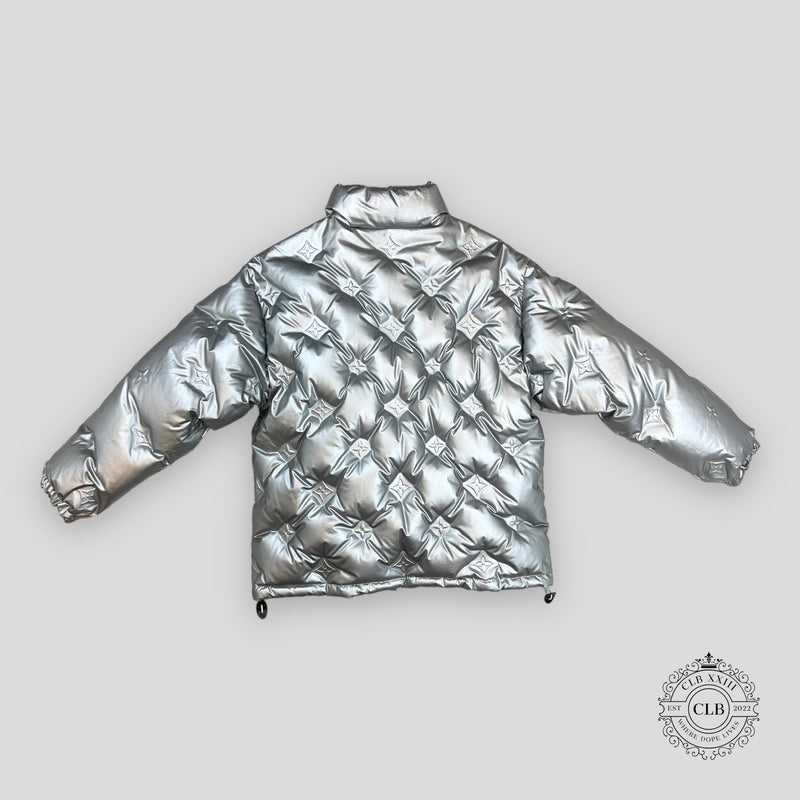 Louis Vuitton Reversible Monogram Puffer Jacket in Silver