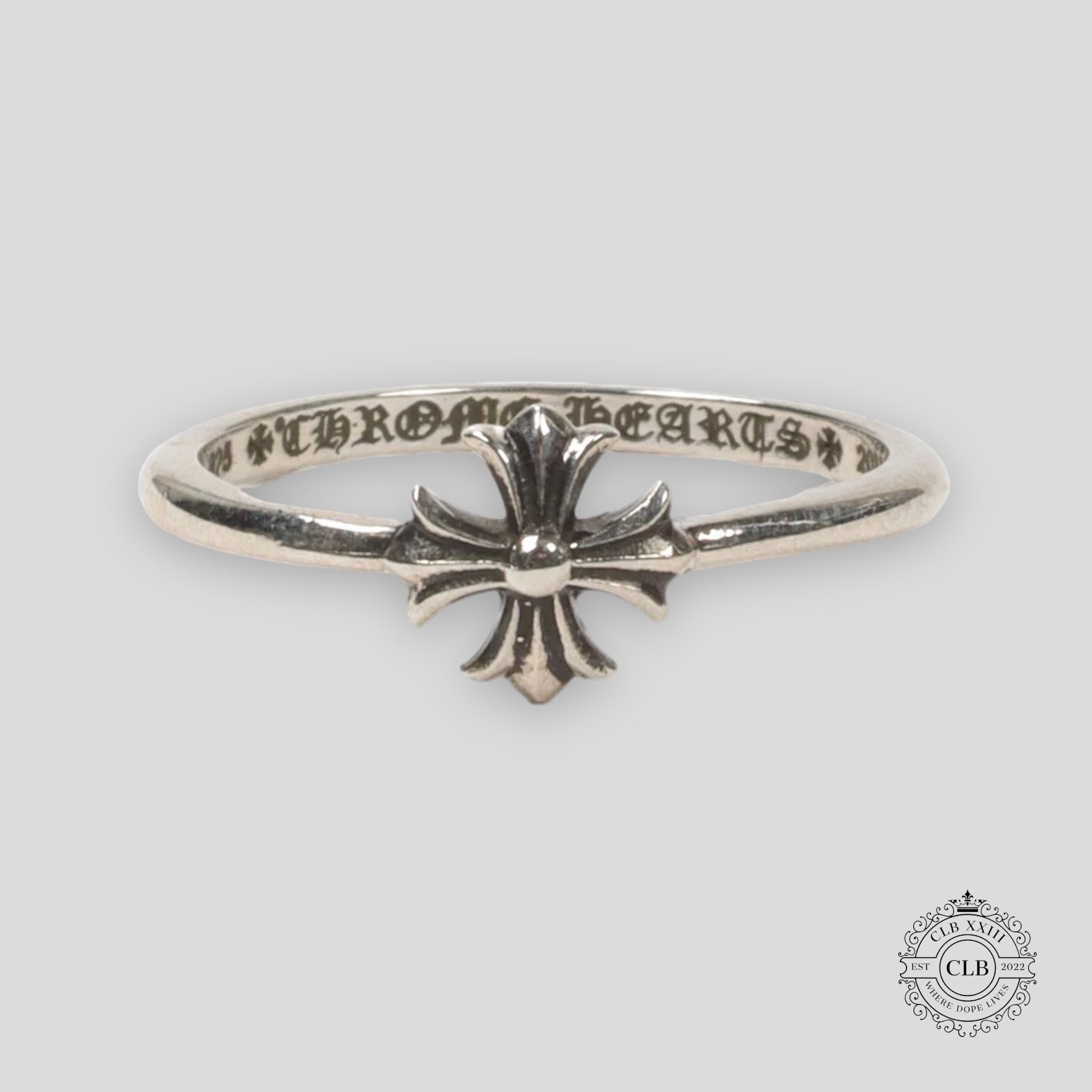 CHROME HEARTS THIN CROSS RING