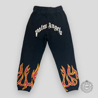 Palm Angels Graffiti Flames Sweatpants in Black