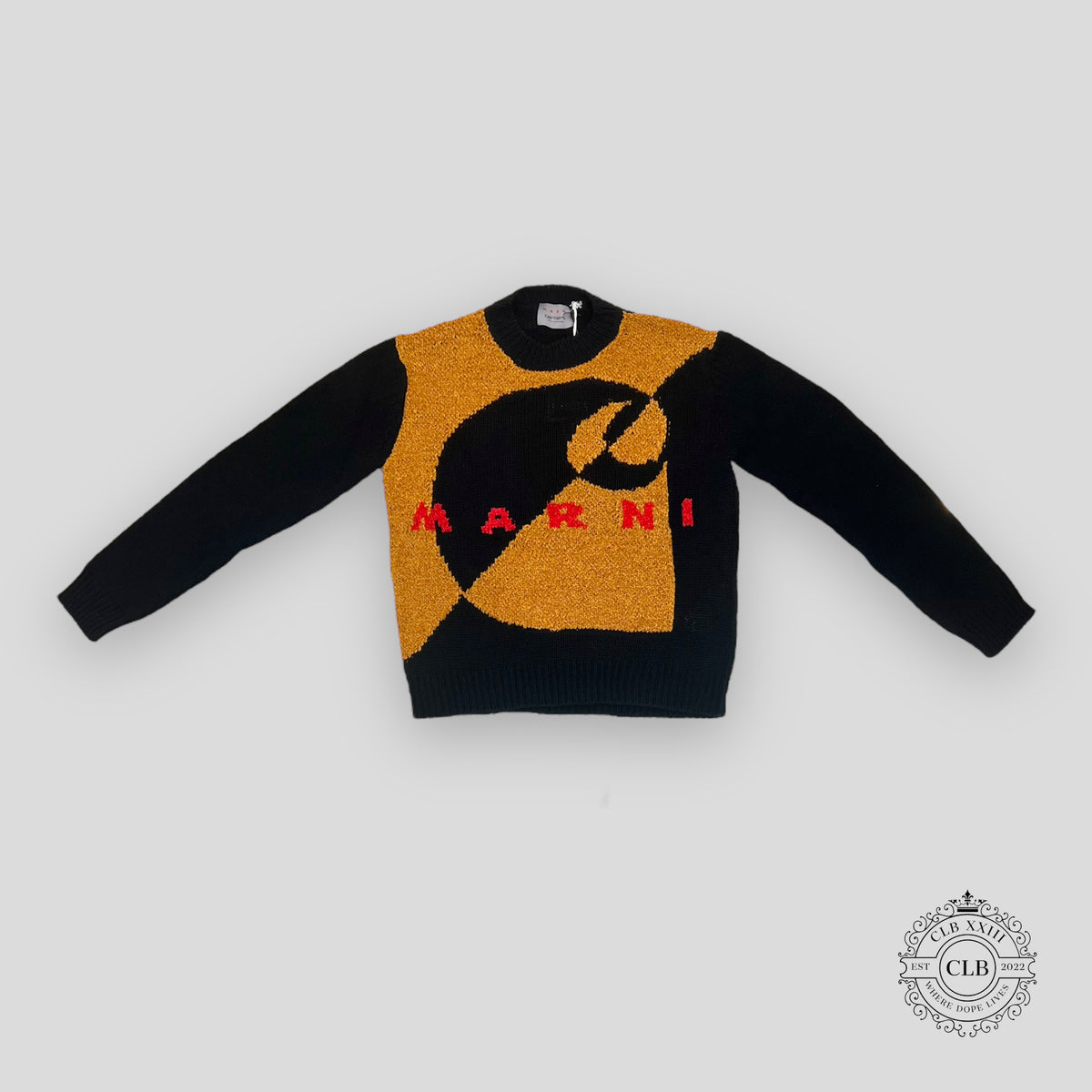 MARNI CARHARTT WOOL/SILK SWEATER - BLACK/BROWN