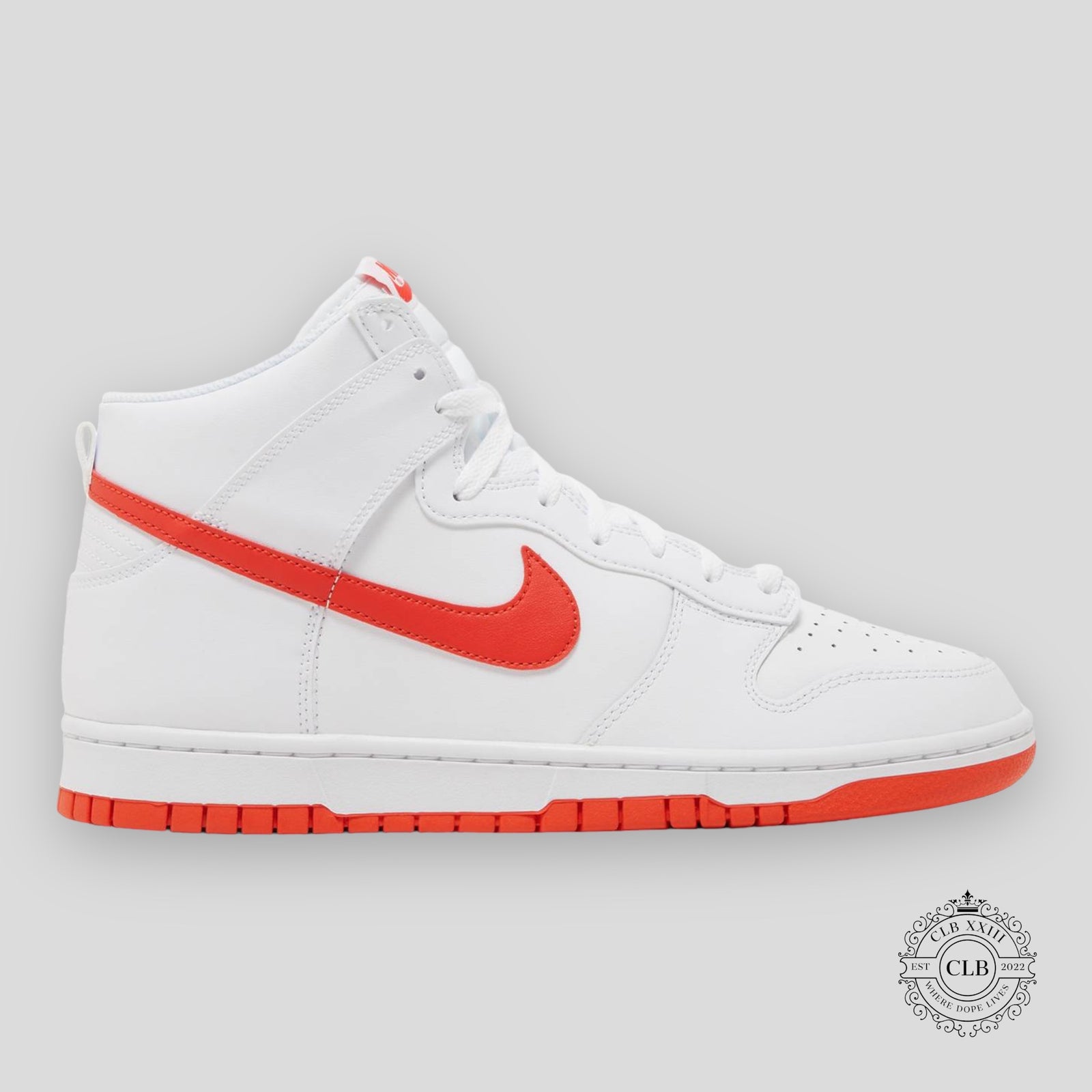 Nike Dunk High White Picante Red