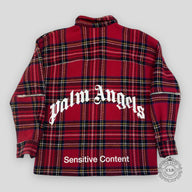 Palm Angels Sensitive Content Tartan Print Jacket - Red