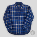 BALENCIAGA FLANNEL PADDED JACKET - BLUE