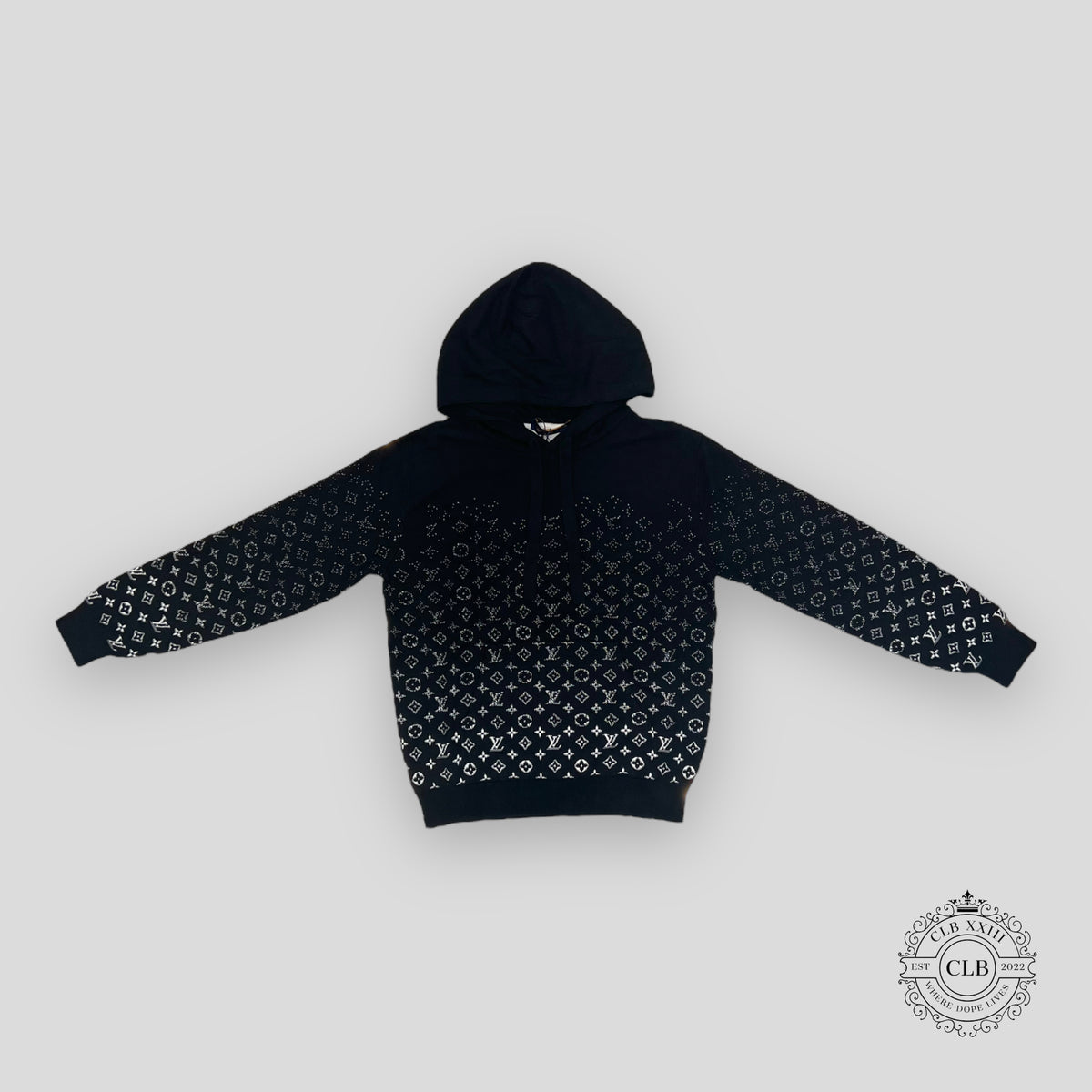 Louis Vuitton Monogram Knit Hoodie in Black