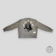 AMIRI WES LANG SOLAR KINGS CREWNECK - HEATHER GREY