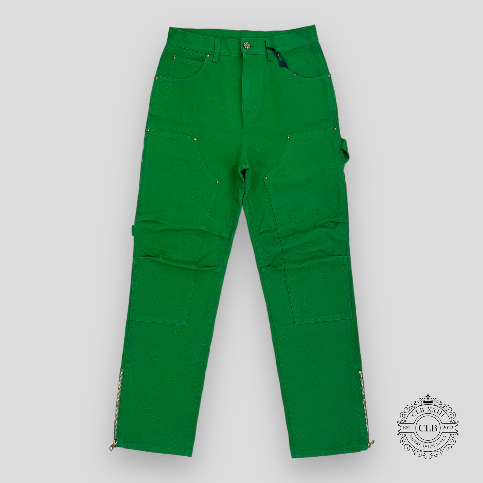 LOUIS VUITTON MONOGRAM WORKWEAR CARPENTER PANTS - GREEN
