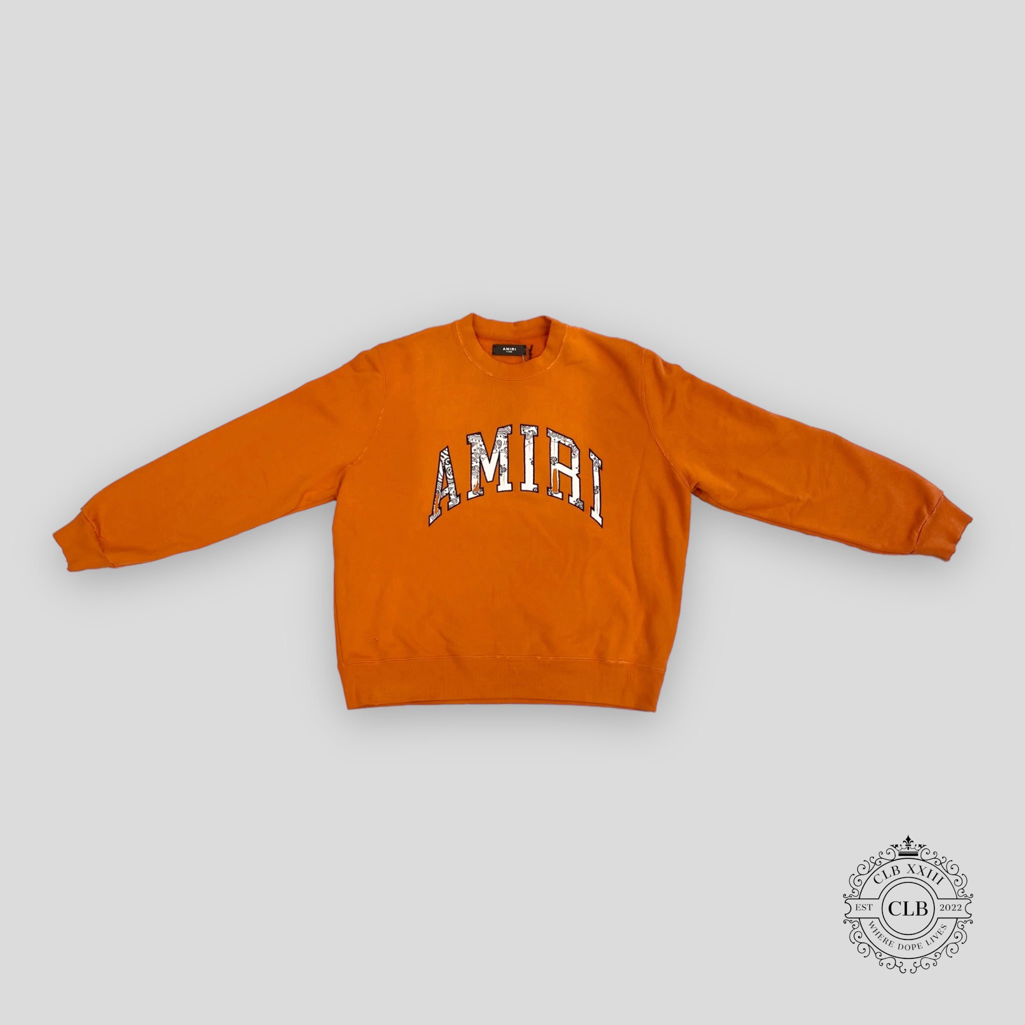 Amiri Bandana Applique Crewneck in Orange