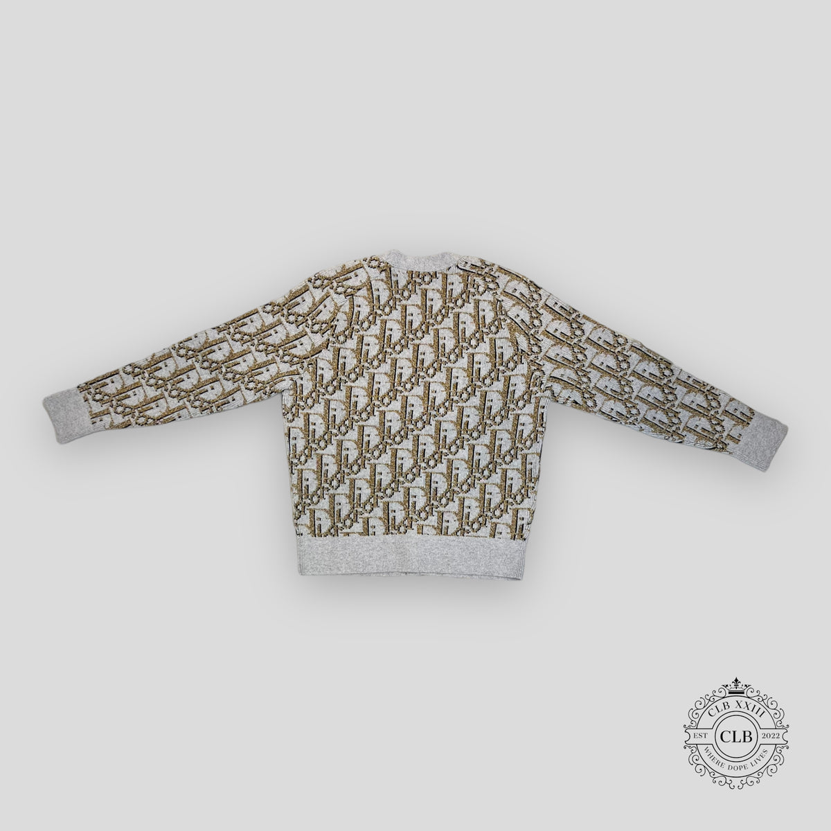 DIOR OBLIQUE KNIT CARDIGAN - GREY