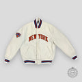 Kith Golden Bear New York Knicks Varsity Jacket - Sandrift