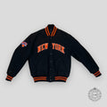 KITH GOLDEN BEAR FOR NEW YORK KNICKS VARSITY JACKET - BLACK