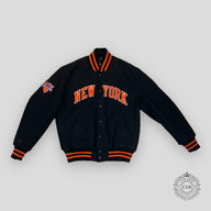 KITH GOLDEN BEAR FOR NEW YORK KNICKS VARSITY JACKET - BLACK