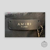 AMIRI PLAID FRINGE PADDED OVERSHIRT - BLUE