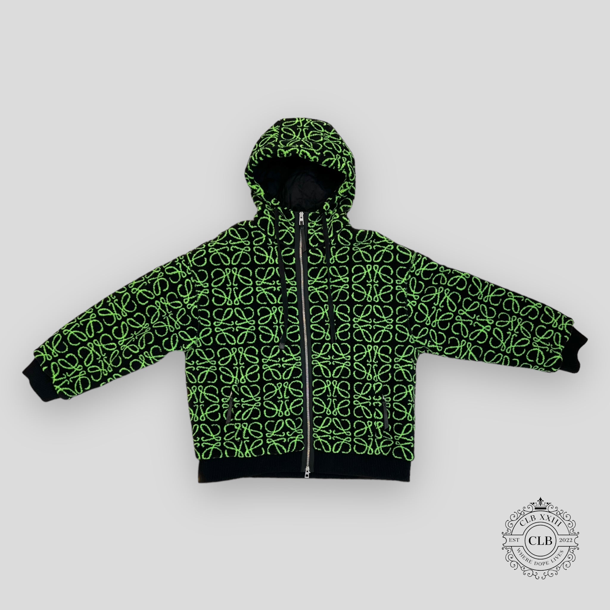 LOEWE ANAGRAM JACQUARD FLEECE - GREEN/BLACK