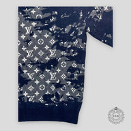 LOUIS VUITTON DISTRESSED FLOCK MONOGRAM LOGO - NAVY