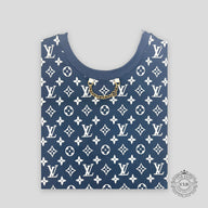Louis Vuitton Stripe Accent Monogram T-Shirt - Dark Navy