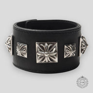 Chrome Hearts Wide Leather Bracelet - Black